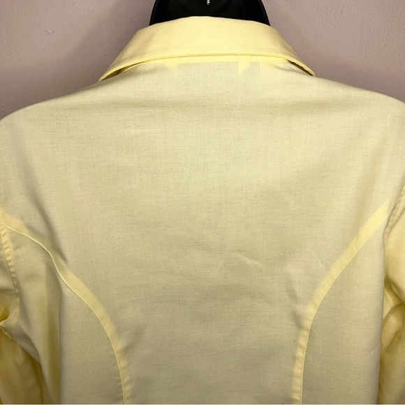 New Small Cutter And Buck Yellow Button Front Top Womens Long Sleeve Cotton - Picture 6 of 16